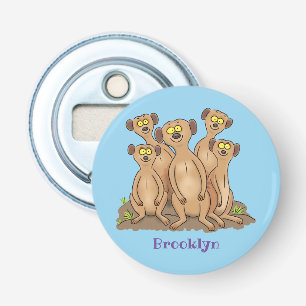 Décapsuleur Drôle dessin de la famille meerkat