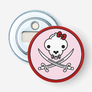 Décapsuleur Drôle Noir Blanc Jolly Kitty Pirate Os crâne