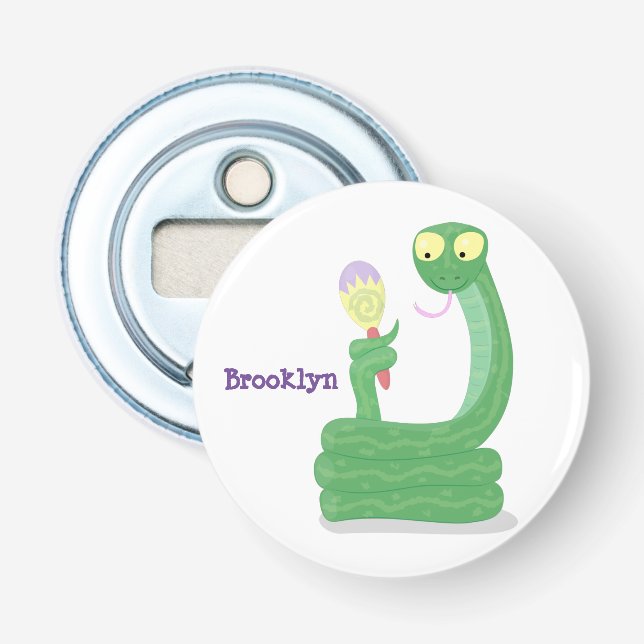 Décapsuleur Drôle serpent vert avec caricature maraca (Devant)