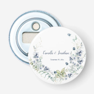 Décapsuleur Dusty Blue Sage Vert Fleurs d'hiver Mariage Faveur