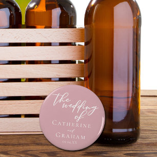 Décapsuleur Dusty Rose Pink Typographie Feminine Mariage