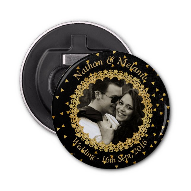 Décapsuleur Éclats noirs et or (Devant)