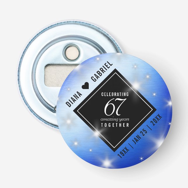 Décapsuleur Élégant 67e anniversaire Mariage de Star Sapphire (Devant)