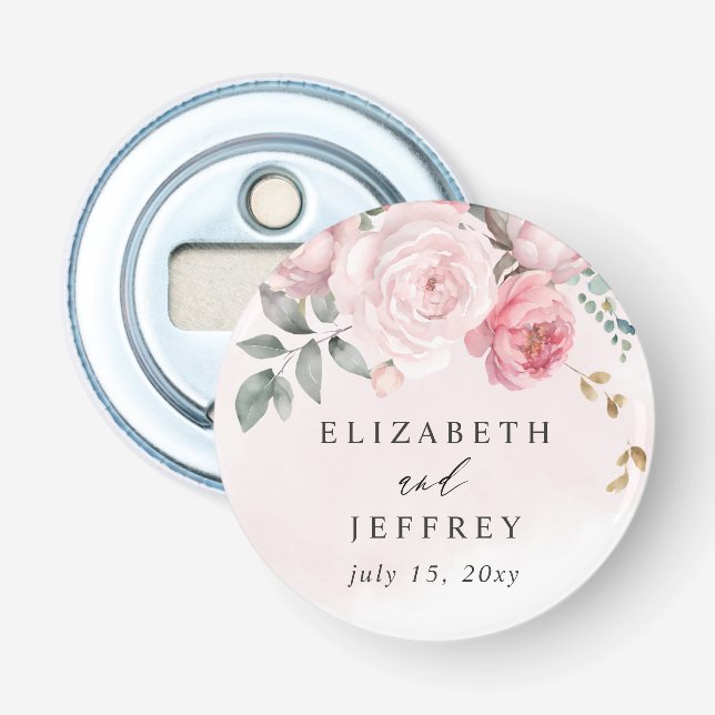 Décapsuleur Elégant Boho été printemps Blush Floral Mariage (Devant)