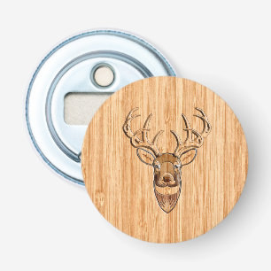 Décapsuleur Élégant Cerf Head Grain de bois clair Imprimer
