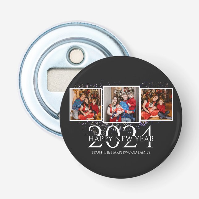 Décapsuleur Elégant Feu d'artifice moderne Joyeux Nouvel An Tr (Devant)