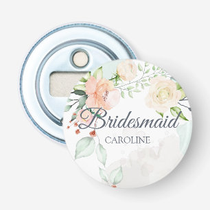 Décapsuleur Élégant floral aquarelle personnalisé pour demoise