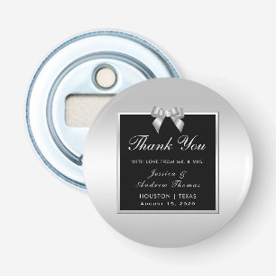 Décapsuleur Élégant Mariage noir et bow de Gem Argent