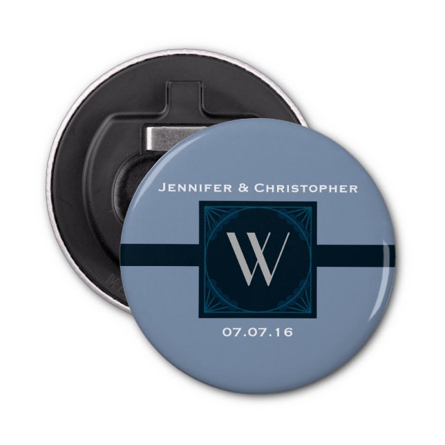 Décapsuleur Elégant Monogramme mariage Faveur (Devant)