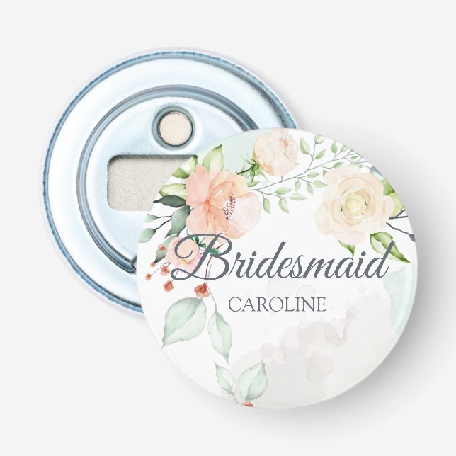 Décapsuleur Elégante aquarelle Floral Bridesmaid Personnalisée (Devant)