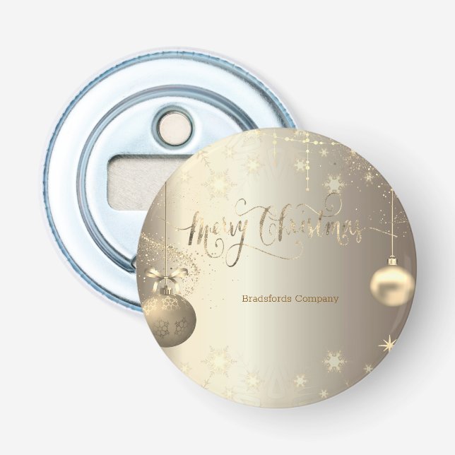 Décapsuleur Élégantes boules d'or Snowflakes Étoiles (Devant)