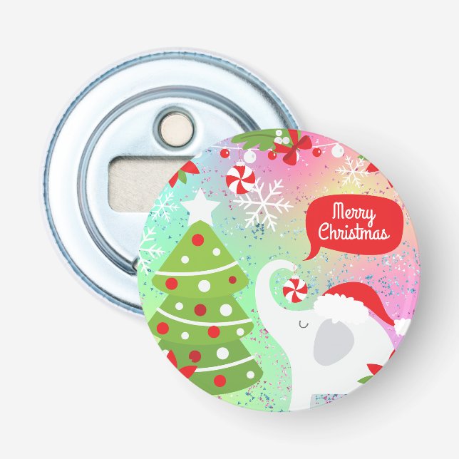 Décapsuleur Eléphant de Noël blanc (Devant)