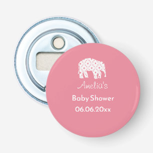 Décapsuleur Eléphant Rose Personnalisé pour Baby Shower