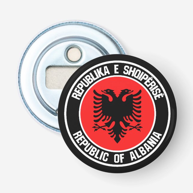 Décapsuleur Emblème rond de l'Albanie (Devant)