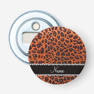 Décapsuleur Empreinte de léopard de parties scintillant orange