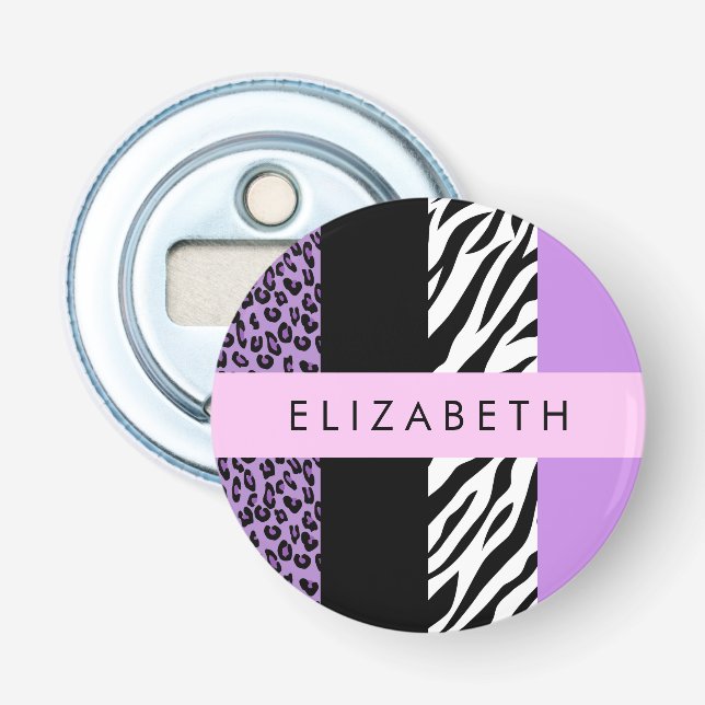 Décapsuleur Empreinte de léopard, Zebra Print, Purple, Votre n (Devant)