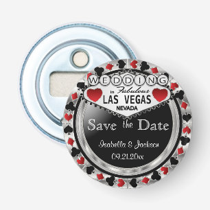 Décapsuleur Enregistrer la date Las Vegas Style - Argent & Rou
