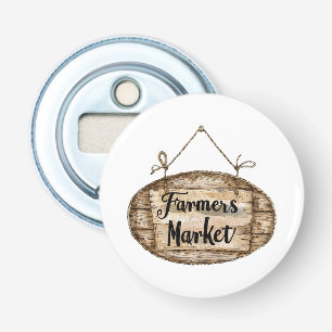 Décapsuleur Enseigne de marché de fermiers en faux bois