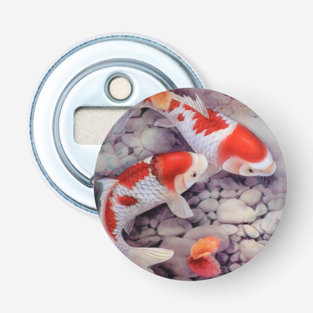 Décapsuleur Étang à poissons rouge et blanc de Koi (Devant)