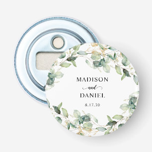 Décapsuleur Eucalyptus Gold Watercolor Mariage