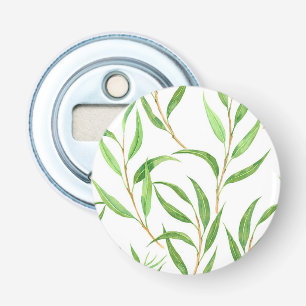 Décapsuleur Eucalyptus motif aquarelle sur blanc