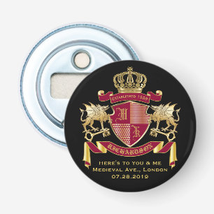 Décapsuleur Faites votre propre blason Rouge Gold Dragon Emble