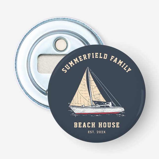 Décapsuleur Family Beach House Nautical Voilier Bateau Personn (Devant)