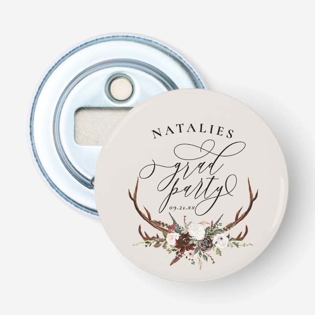 Décapsuleur Fantômes de cerf et fête de graduation florale  (Devant)