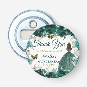 Décapsuleur Faveur de princesse papillons floraux vert émeraud