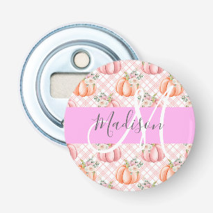 Décapsuleur Féminin Chic Fleur Rose Pêche Citrouille Monogramm