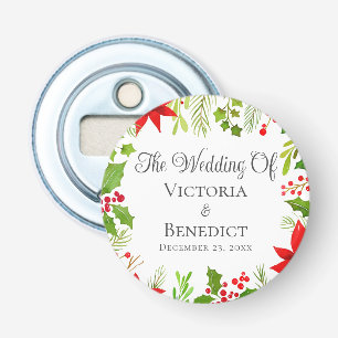 Décapsuleur Festif Mariage de Noël Floral Personnalisé