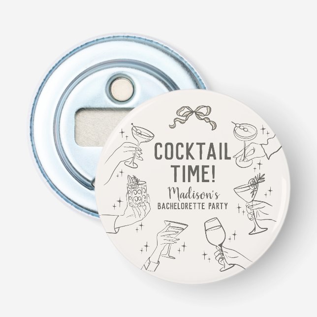 Décapsuleur Fête Cocktail Beige Enveloppe Bachelorette Favoris (Devant)