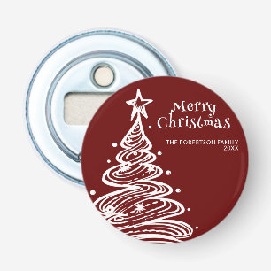 Décapsuleur Fête de l'Arbre de Noël Rouge Blanc