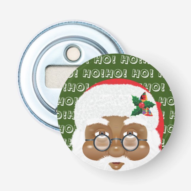 Décapsuleur Fête de Noël du Père Noël africain américain (Devant)