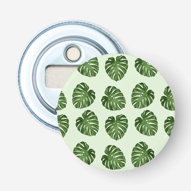 Décapsuleur Feuilles de palmiers, Feuilles verts, Motif tropic (Devant)