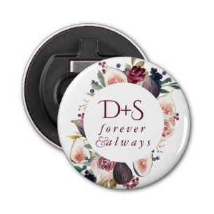 Décapsuleur Figues florissantes Moody Rustic Monogram Wreath