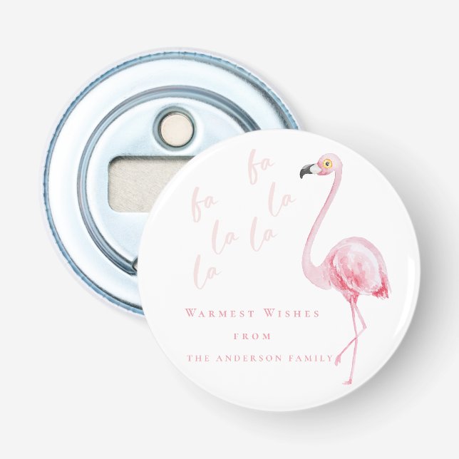 Décapsuleur Flamant rose Rose Aquarelle Les Plus Chauds Fa La  (Devant)