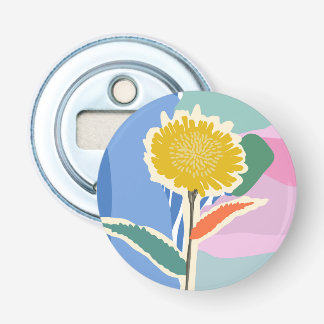 Décapsuleur Fleur abstraite Dandelion Blocs de couleur Moderne