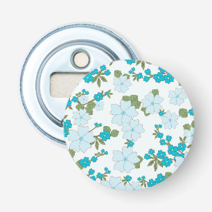 Décapsuleur Fleurs Bleues, Motif Floral, Motif De Fleurs