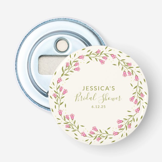 Décapsuleur Fleurs de jardin roses rustiques personnalisées po (Devant)