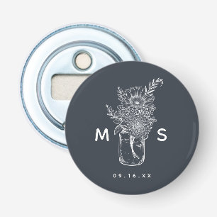 Décapsuleur Fleurs Rustiques Pot en Matière Moderne Monogramme