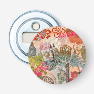 Décapsuleur Fleurs vintages Hula Colorful Hawaiian Tropical
