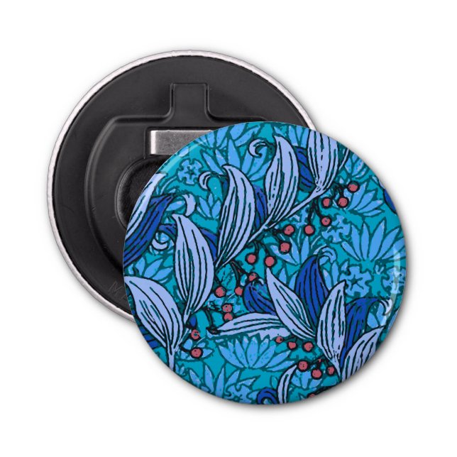 Décapsuleur Floral bleu ancien Boho moderne (Devant)