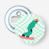 Freeride Snowboardeur En Costume Vert À damiers