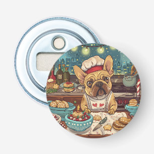 Décapsuleur French Bulldog Holiday Baking : Noël festif