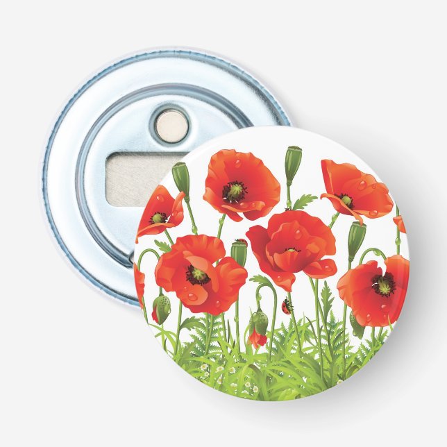 Décapsuleur Frontière horizontale avec le pavot rouge (Devant)