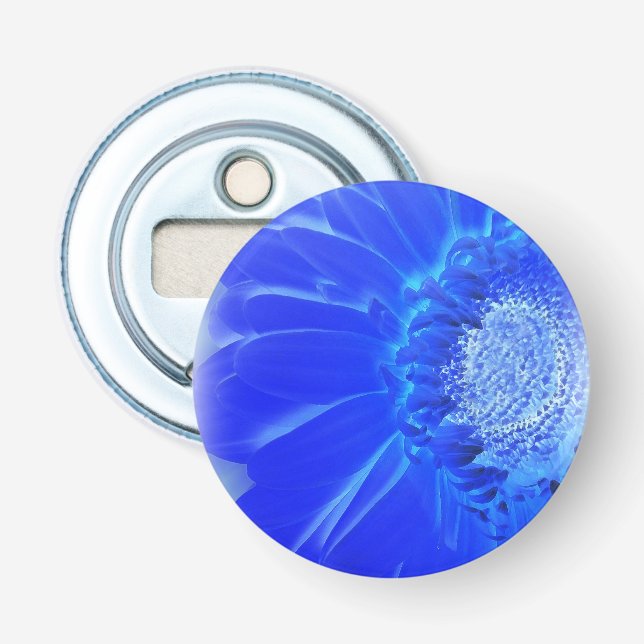 Décapsuleur gerbera bleu électrique (Devant)