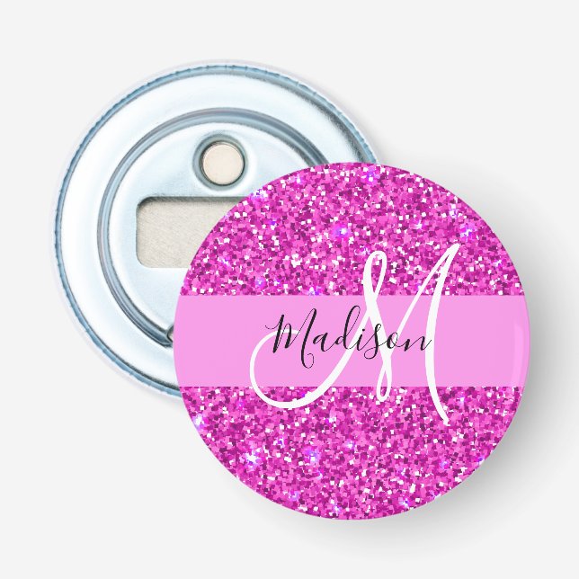 Décapsuleur Glam Pink & Magenta Parties scintillant Étincelle  (Devant)