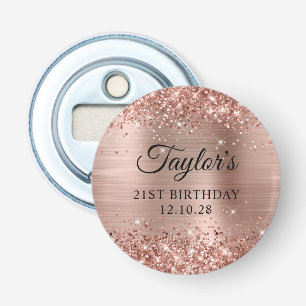 Décapsuleur Glittery Rose Gold Foil 21e anniversaire