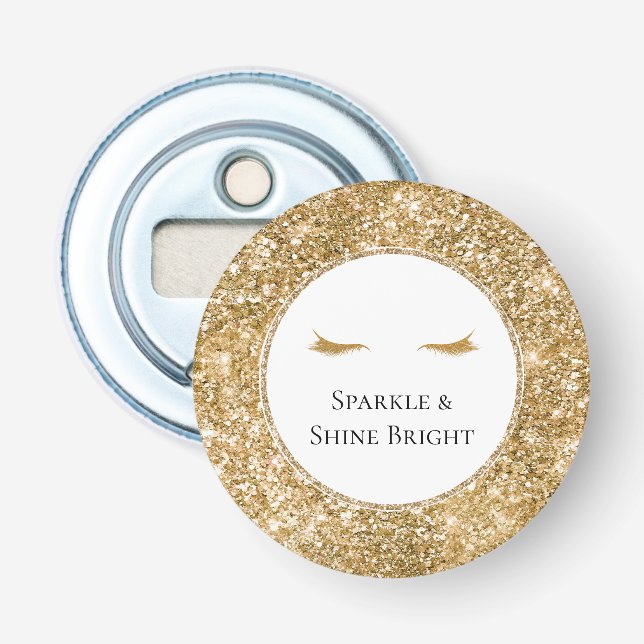 Décapsuleur Gold Eyelashes parties scintillant de glamour girl (Devant)